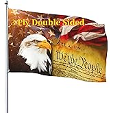 Lyiukz Vintage American Flag Bald Eagle 3x5 FT 3Ply Double Sided Print 4th of July We The People 1776 Flags Outdoor Indoor Decorate