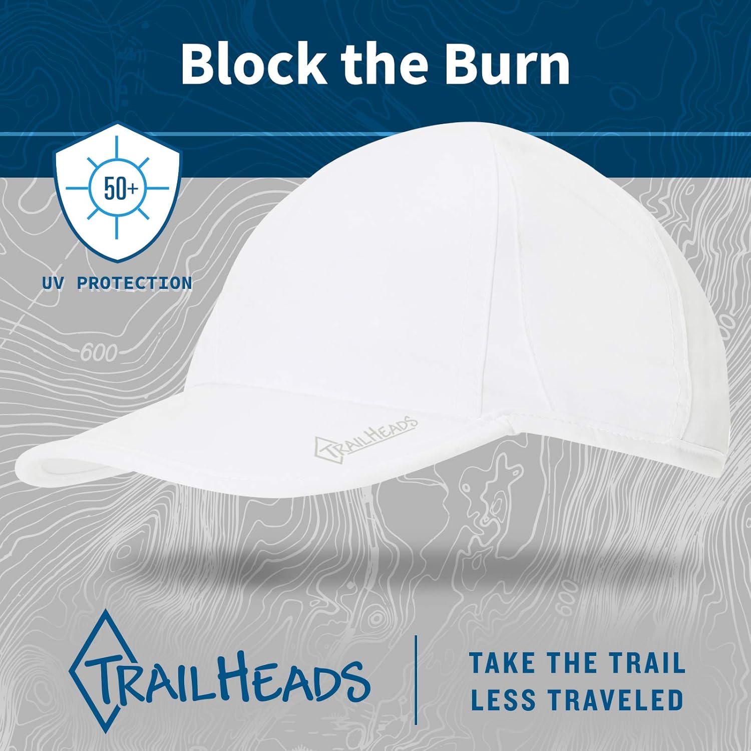 TrailHeads Women's Running Hat with UV Protection | UPF 50 Hats | Summer Hats for Women | Outdoor Hats (White): Clothing