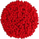 SEPGLITTER Christmas Pom Poms Balls, 1000 Pieces Light Red Pompoms Pom Poms for Crafts Making DIY Holiday Christmas Decorations Supplies (0.4 inch/1 cm )