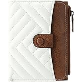 GOIACII Wallet Women Small RFID Billfold Vegan Leather Credit Card Holder with Zipper Coin Pocket