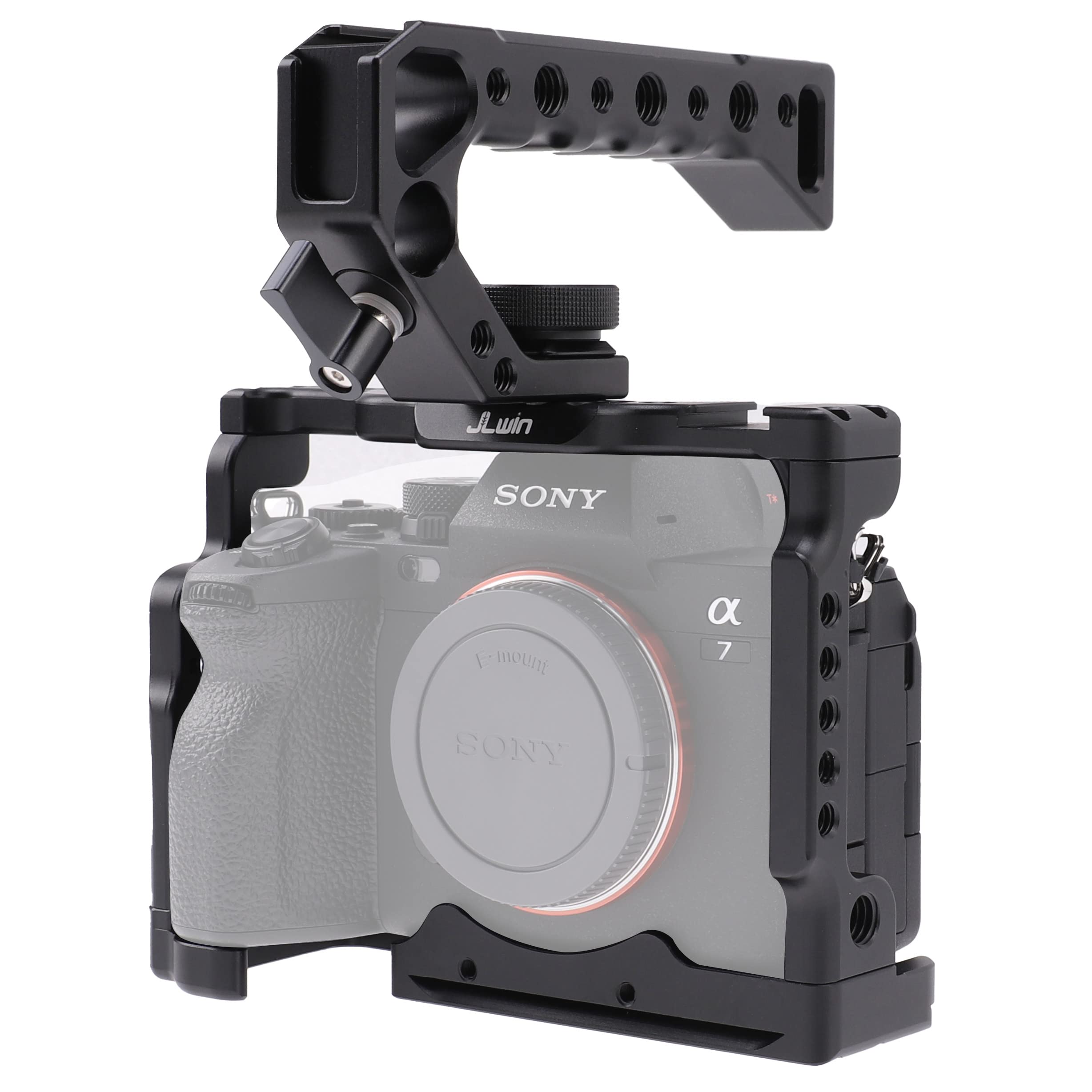 A7 IV Cage Support, Hersmay Camera Cage with Top Handle for Sony A7 IV full frame mirrorless camera