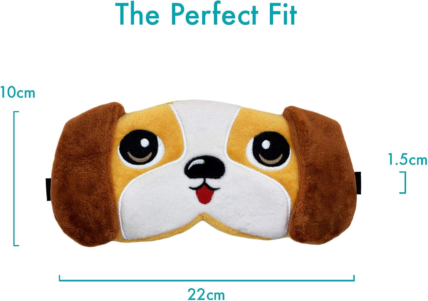Fluffy Animal Eye Mask for Sleeping - (Beagle) Adjustable Strap Sleep Mask - Image 3