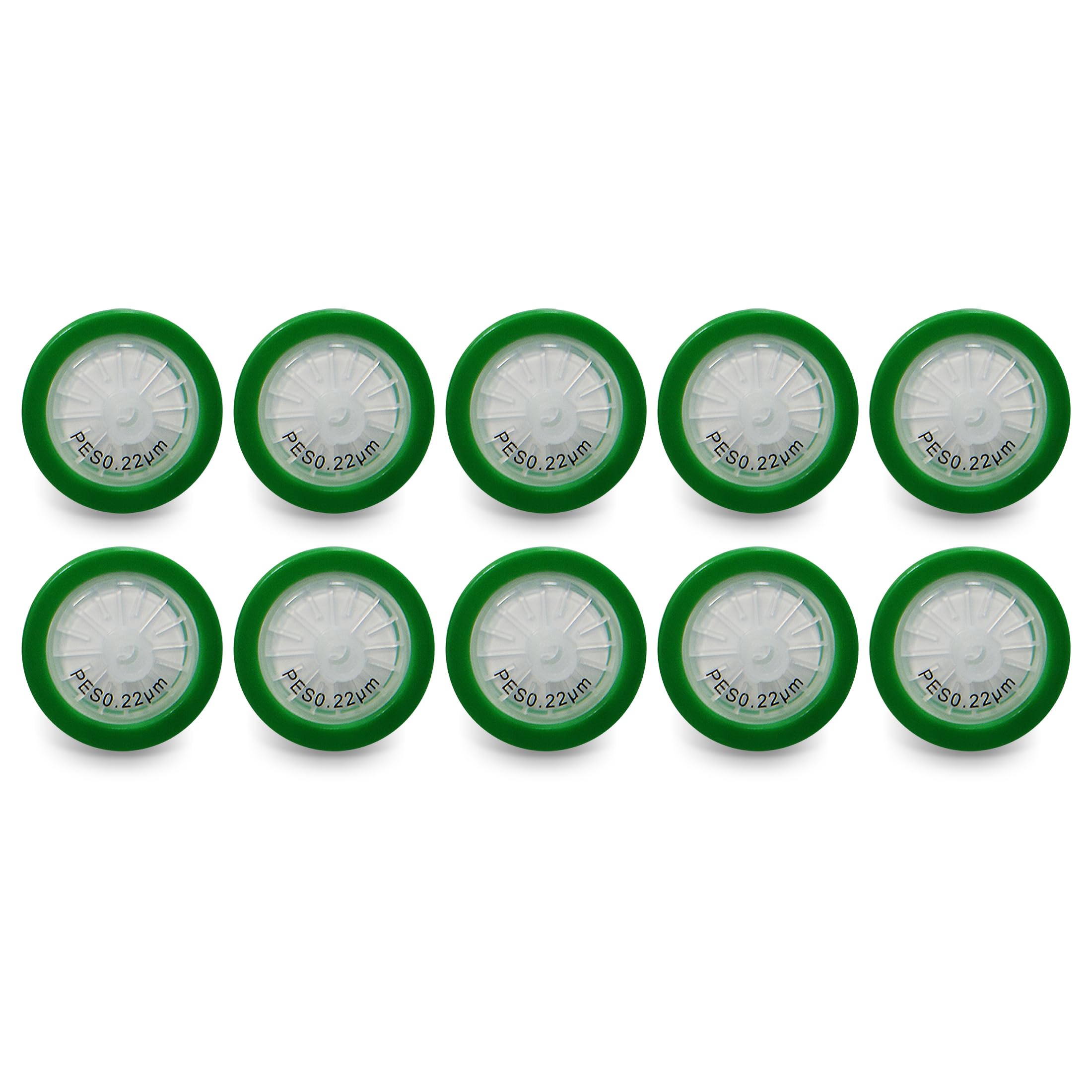 AMTAST Syringe Filters PES Multi-Layer Prefilter 25MM Diameter 0.22um Pore Size Non Sterile PES Syringe Filters (Pack of 10)