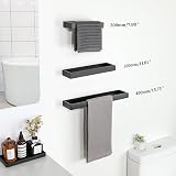 SAYAYO Hand Towel Holder Wall Mounted Black 20CM SUS304 Stainless Steel view 7