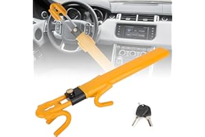 TIPHOPE Car Steering Lock Anti-Theft Device Heavy Duty Car Wheel Lock Adjustable Length Universal Car Security Lock Fit for 8-12.5”Wheel Car Truck SUV Van-2 Year Warranty
