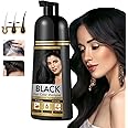 Black Hair Dye Shampoo for Men & Women Hair Dye Color Shampoo, Gray Hair Coverage Suitable for All Hair Types Gentle, Nourishing Formula herbal Ingredients (500ML)