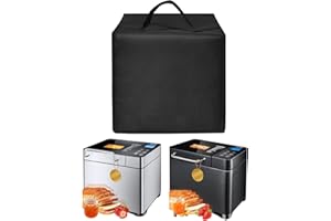 EIIJUGALOO Bread Maker Cover Bread Machine Lid Anti-static Heat-resistant Nylon Protector Case for KBS 17-in-1 Bread Maker-Dual Heaters Dough Maker/Pro Stainless Steel Bread Machine 2LB (Black)