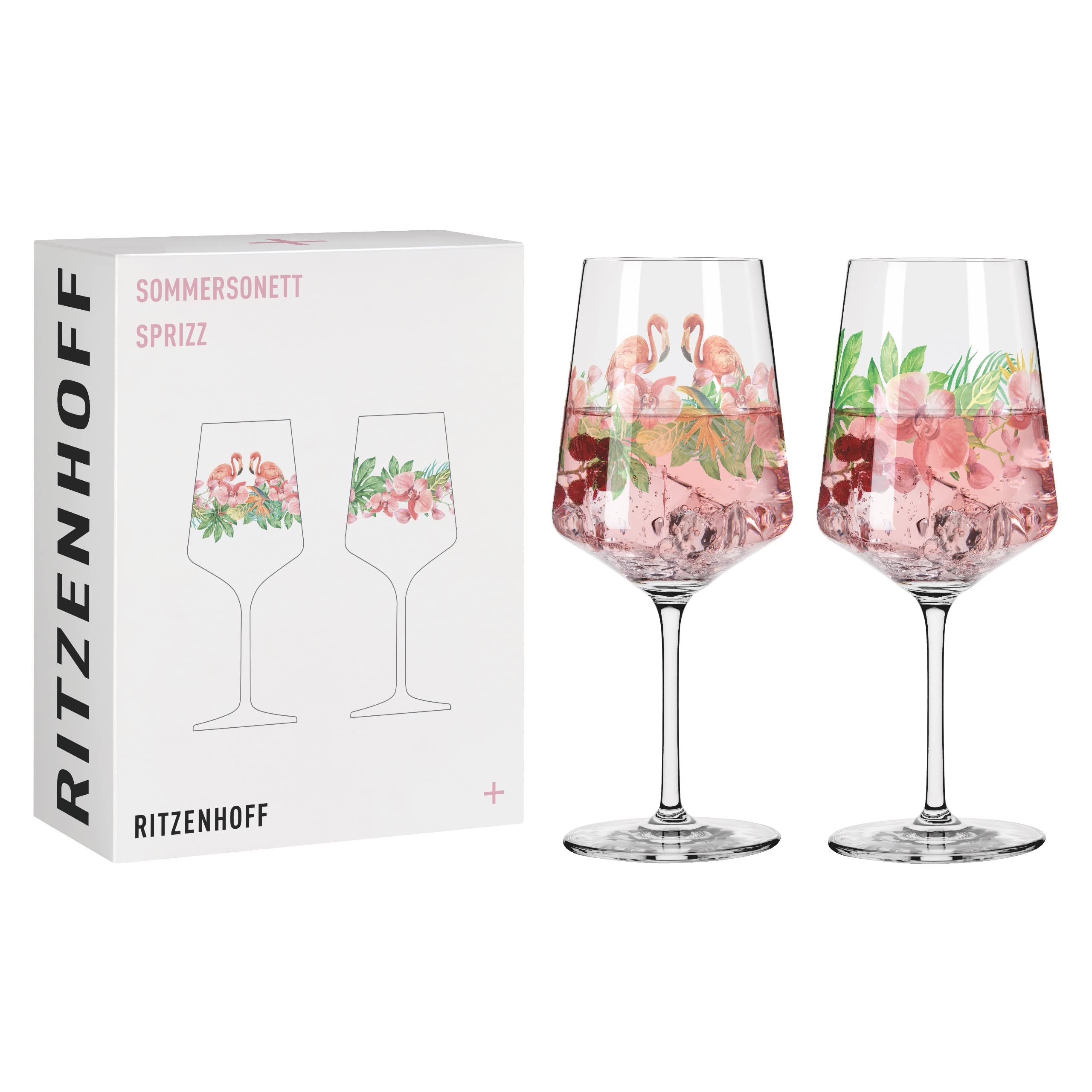 RITZENHOFF 3461005 Aperitif Glass 500 ml Set of 2 Summer Sonett No. 5 Series Animal & Plant Made in Germany