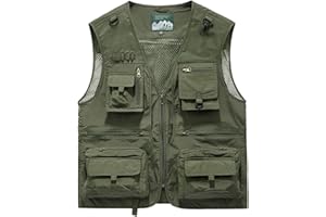 Sobrisah Outdoor Fishing Vest Safari Photography Work Outerwear Vests Family Matching Travel,12Years - Adult XXL