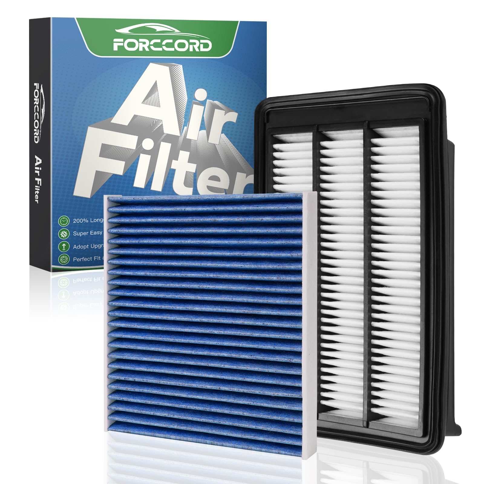 Photo 1 of Forccord Engine & Cabin Air Filter Kit - Fit for Honda Civic 1.5L 2016 2017 2018 2019 2020 2021 Activated Carbon Cabin Filter - Replacement CF11182 CA12050 Air Filter for My Civic (Not for hybrid!)