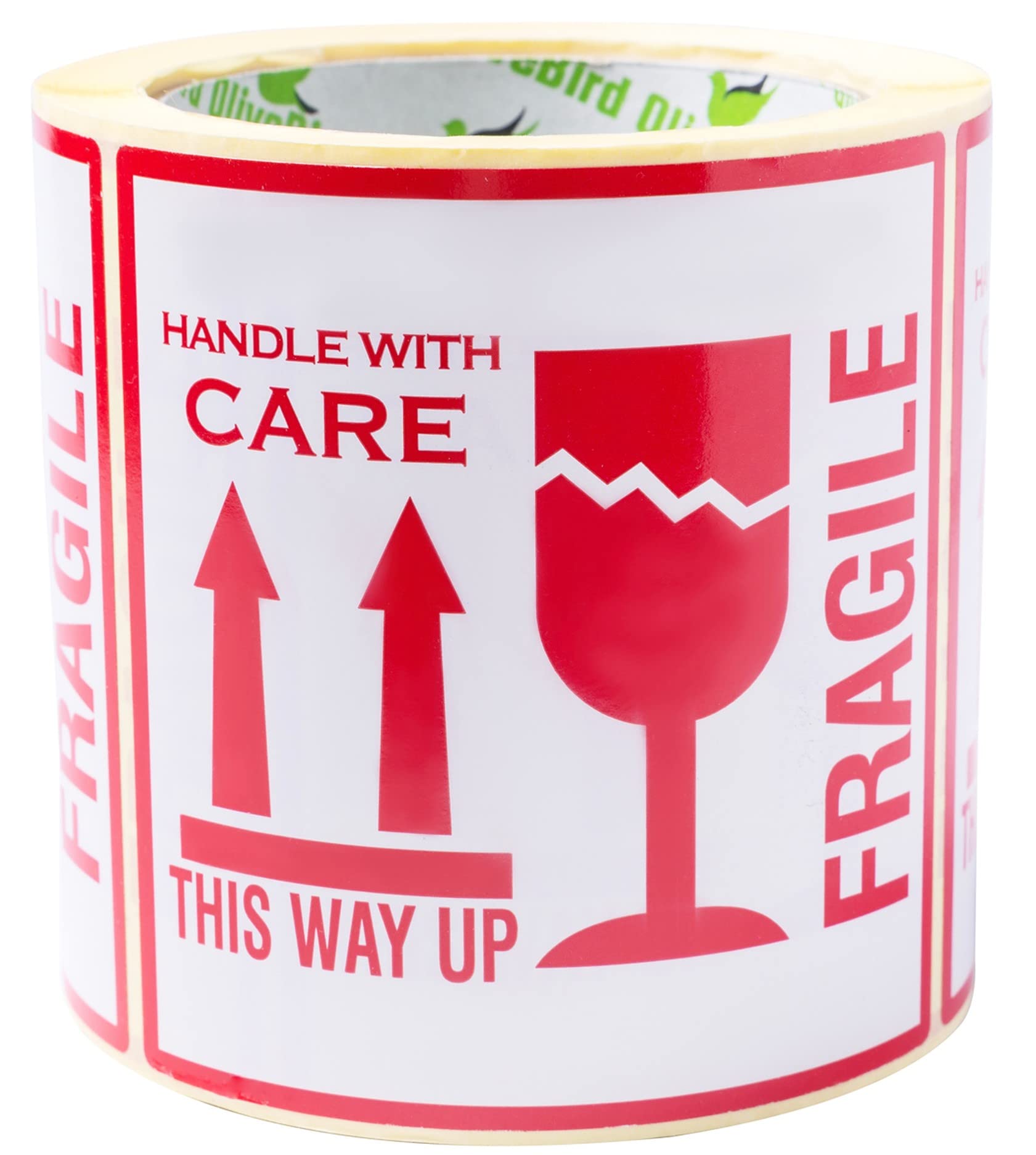 OliveBird Fragile Stickers This Way Up Handle with Care 250 Large 10x10CM