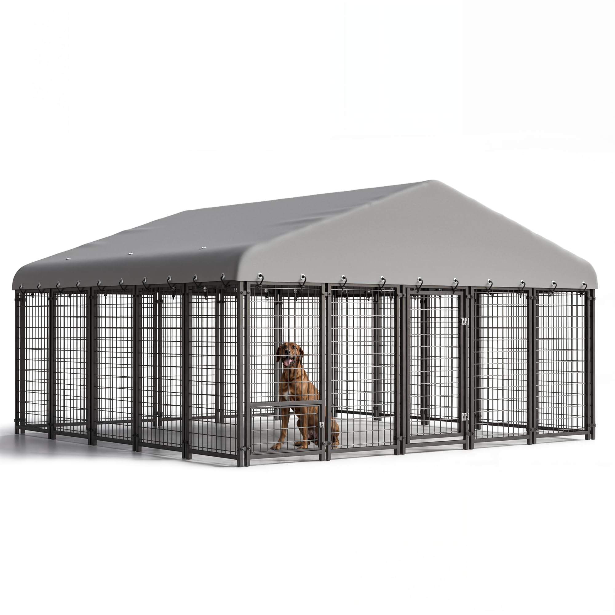 Photo 1 of ***PARTS ONLY***
Large Dog Kennel Outside Heavy-Duty Outdoor Dog Cage with Roof and Double Lock - Spacious, Dog Crate for Pets with Feeding, 120"X117"