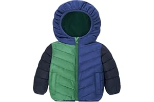 UNICOMIDEA Baby Boys' Color-Block Coat Lightweight Puffer Toddler Jacket for 9-24 Months