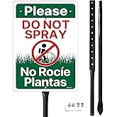 Smeryl Please Do Not Spray Sign with 34.6" Stake for Yard, 12” x 8” No Pesticide Spray Signs, Rust-Free Aluminum, Weatherproof, Easy to Install, 1 Pack