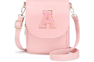 Cozystep Initial Crossbody Bags Toddler Purse for Girls PU Leather Cross Body Bag Handbag Personalized Preppy Teen Girl Gifts