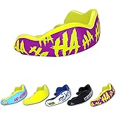 DAMAGE CONTROL High-Impact Mouth Guard – Sports Mouthguard for Boxing, Football, Hockey, Lacrosse & Basketball, Protects Teeth & Jaw, Protective Mouthpiece for Adults & Youth (Adult, HA HA HA 2.0)