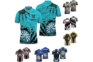GIFORAL Personalized Darts Polo Shirt Printed Golf Shirt with Dart Target Graphic On it for Dart Team