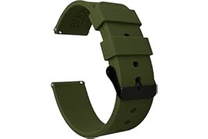 BARTON WATCH BANDS - Soft Silicone Quick Release Straps - Choose Color & Width - 16mm, 18mm, 20mm, 22mm, 24mm - Silky Soft Rubber Watch Bands