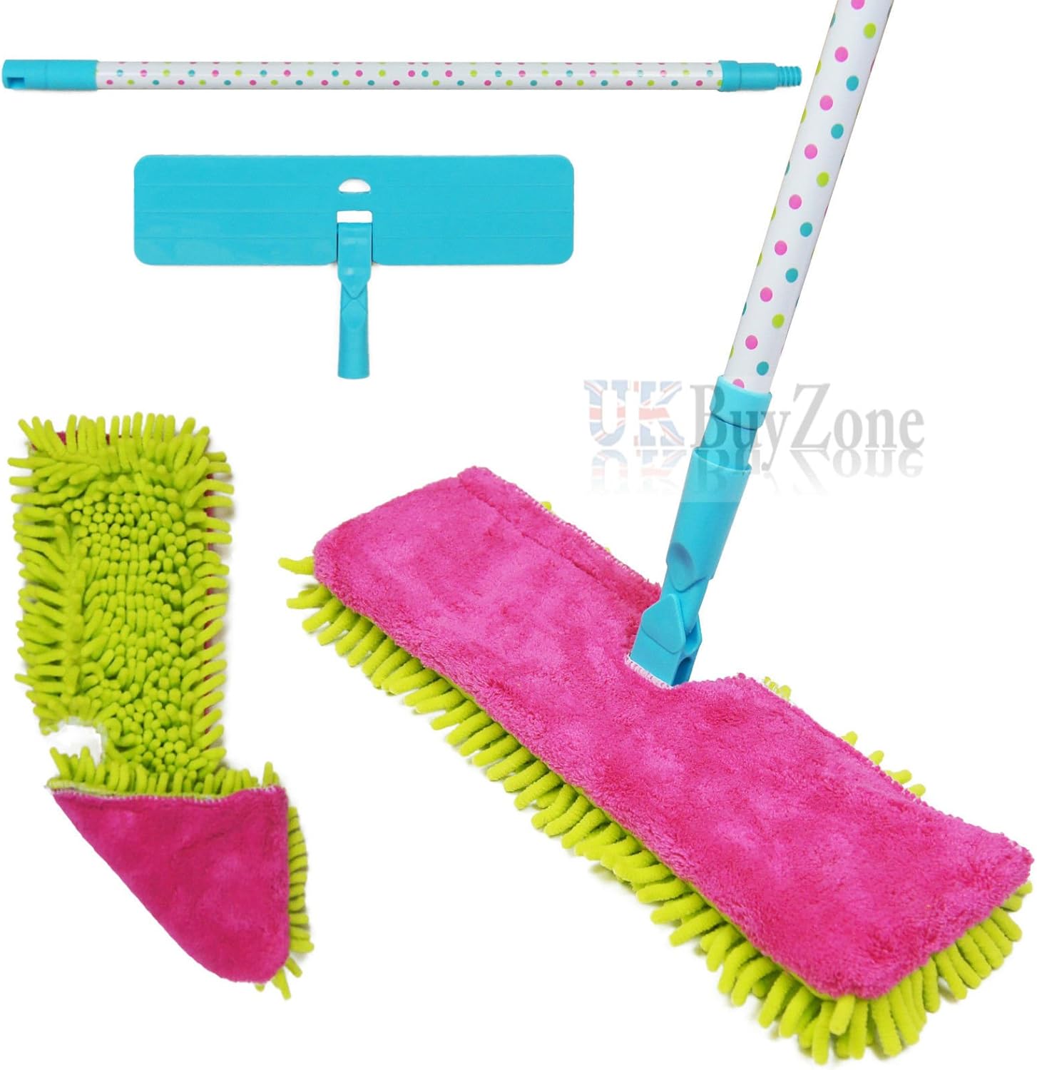 Double Sided Microfibre Flip Mop Cleaner Sweeper Wooden Laminate Tile