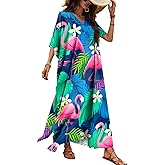 Nidoul Kaftan Dresses for Women Plus Size Bathing Suit Cover Up Long Swimsuit Coverup Swim Summer Beach Caftans Loungewear