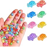 AOSWTLIF 320pcs Luminous Mini Turtle,Cute Tiny Resin Animals Figurines for Crafts Dollhouse Miniatures DIY Fairy Garden Micro Landscape Decoration