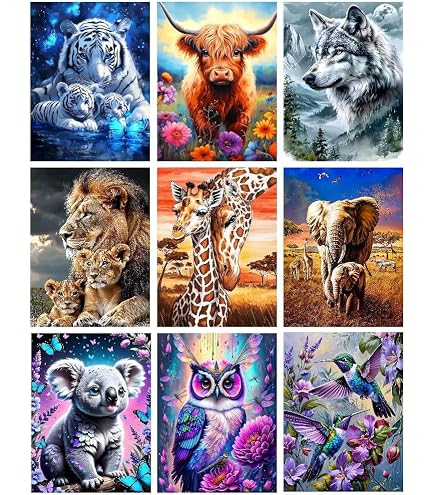 Apcufir Alpaca Diamond Painting Kits For Adults,Cute Animals Diamond Art Kits For Beginner Round Full Drills,Paint With Diamonds Gem Art Diamond Dots For Home Wall Decor 12X16 Inch &ndash