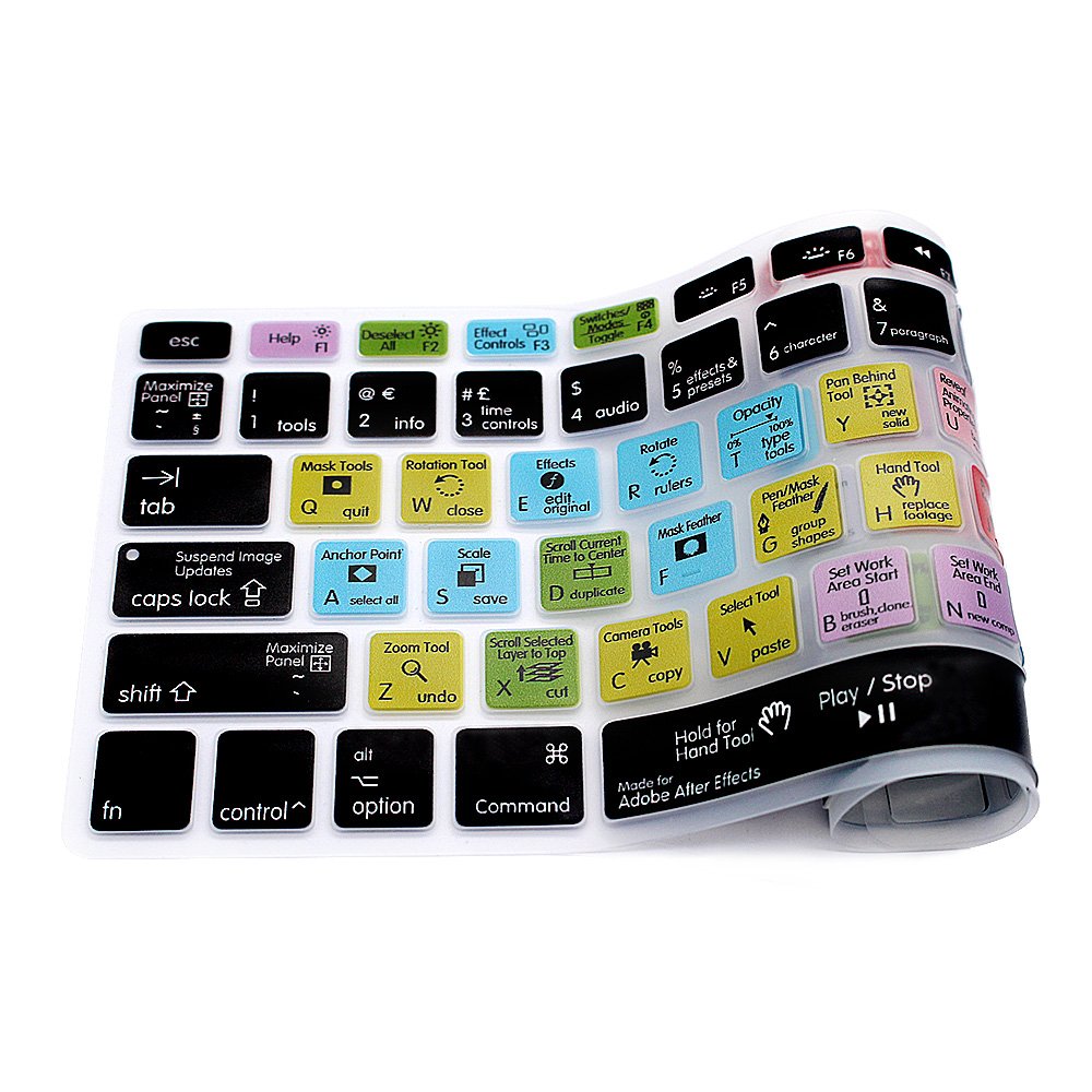 HRH Adobe After Effects Shortcuts Hotkey Silicone Keyboard Cover Skin