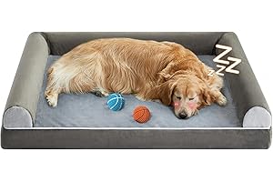 BFPETHOME Washable Dog Beds for Extra Large Dogs, Orthopedic Dog Bed Extra Large, Big Dog Couch Bed with Removable Washable Cover, Waterproof Lining and Nonskid Bottom, Egg-Crate Foam Pet Sofa Bed