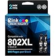 E-Z Ink Remanufactured Epson 802 Ink Cartridges Replacement for Epson 802XL 802 XL T802XL T802 XL Ink Cartridges to use with Workforce Pro WF-4740 WF-4730 WF-4720 WF-4734 EC-4020 EC-4030 (2 Black)