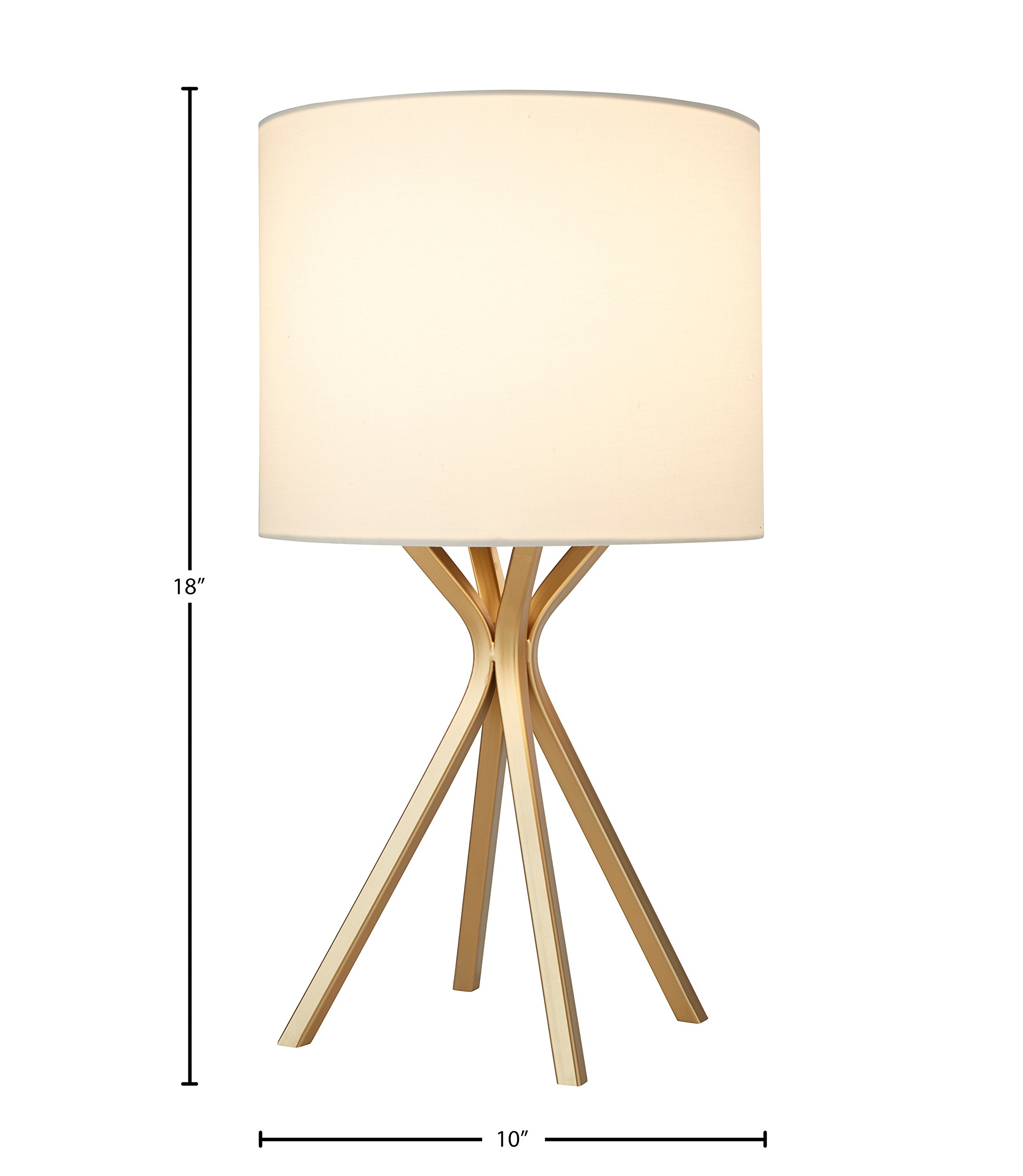 Rivet Gold Bedside Table Desk Lamp with Light Bulb, 18"H - Image 6