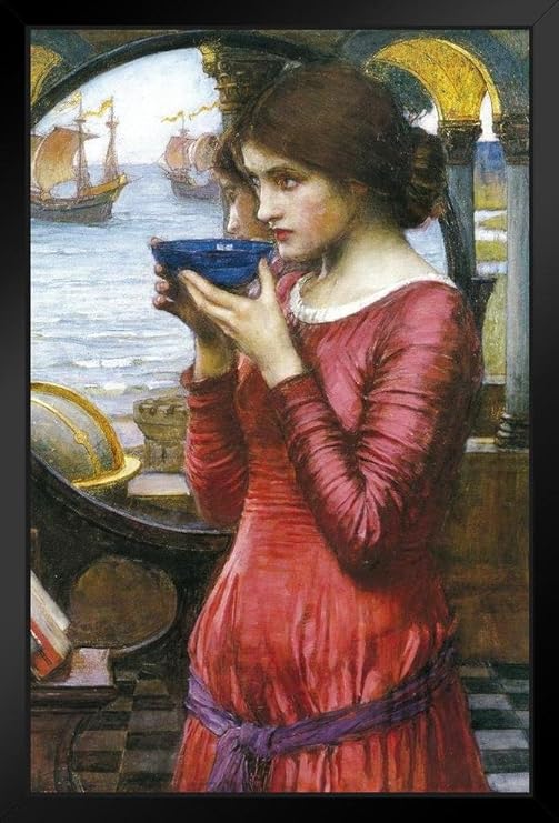 Amazon.com: John William Waterhouse Destiny 1900 Pre Raphaelite Style Oil  On Canvas Painting Black Wood Framed Poster 14x20: Posters & Prints