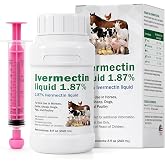 Ivermectin Liquid for Horses, Poultry &amp; Livestock - Broad-Spectrum | Internal Parasite Support for Roundworms, Hookworms, Lungworms, Stomach Worms, Bots &amp; Other Worms, 240ml
