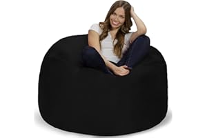 Chill Sack Bean Bag Chair Cover, 4-feet, Microsuede - Black