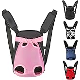 Inspack Dog Backpack Carrier/Cat Carrier, Adjustable Pet Front Carriers Travel Bag for Puppy Medium Dogs, Legs Out, Soft Ventilated Doggie Chest Carry Backpacks for Hiking/Camping, 2.5-4 lbs, Pink