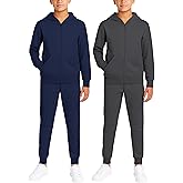 Quad Seven Boys Sweatsuit Set - 4 Piece Solid Fleece Boys Zip up Hoodie and Lightweight Jogger Sweatpants (Sizes: 5-18)