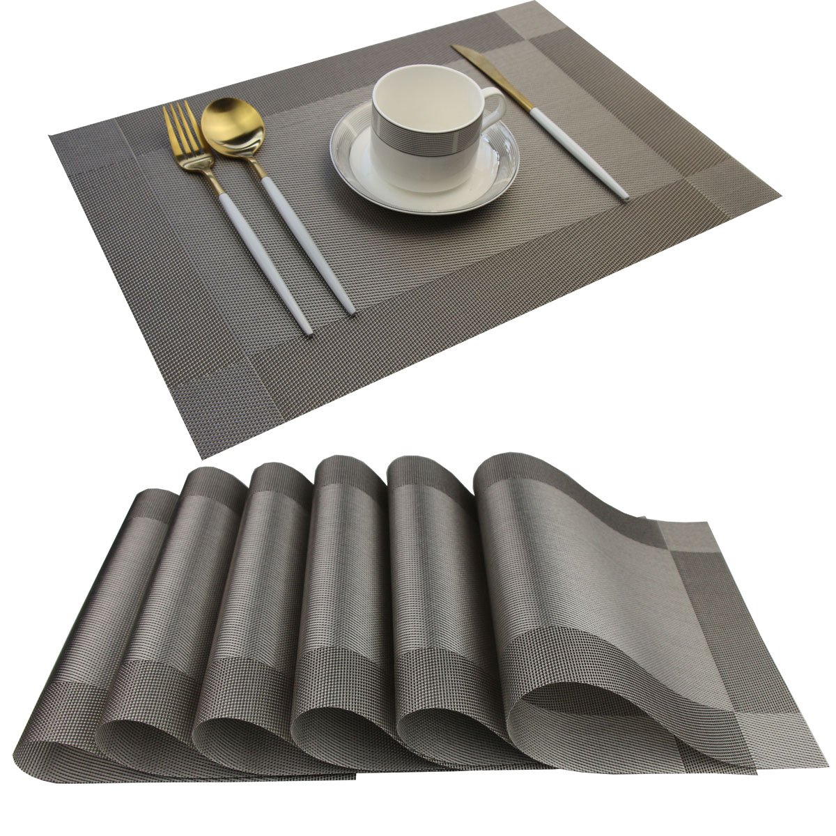 Best table placemats set of 6 heat resistant round spill free