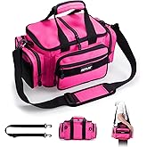Goture Fishing Tackle Bag, 600D Water-Resistant Soft Side Crossbody Sling Bag for Women,Small Gear Storage Tactical Bags for Saltwater & Freshwater,Fits 3 3600 Tackle Boxes(Not Included)