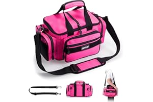 Goture Fishing Tackle Bag, Soft Side 600D Water-Resistant Cross Body Sling Fishing Bag, Small Saltwater Gear Storage Tactical Bags Store Up to 3 3600 Tackle Boxes(Not Included),14.96"x9.06"x7.48"