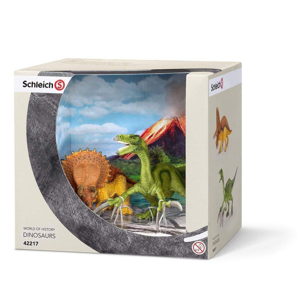 SCHLEICH 42217 - Dinosaurs Triceratops and Therizinosaurus, small