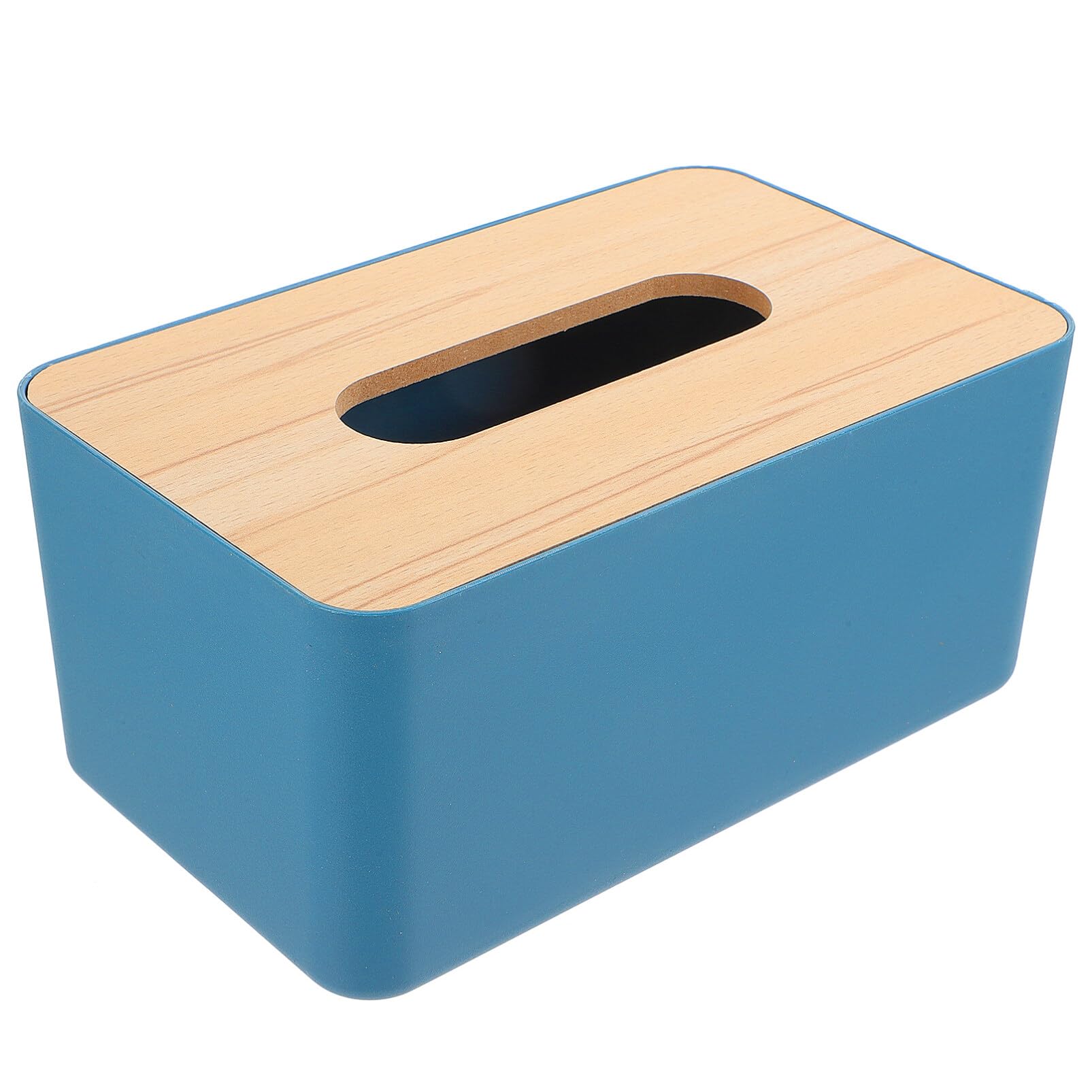 Veemoon Paper Box with Wooden Lid Tissue Box for Car Desktop Stand Vintage Office Decor Tissue Paper Holder Facial Dispenser Box Pumping Dispenser Wooden Lid Box