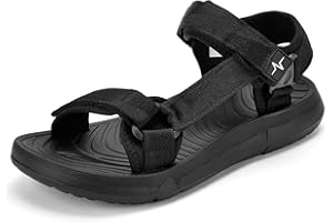 SUITSER Mens Hiking Sandals with Arch Support - Cushion Sport Athletic Walking Sandles Outdoor Comfortable Casual Waterproof Beach Water Sandal for Wide Feet