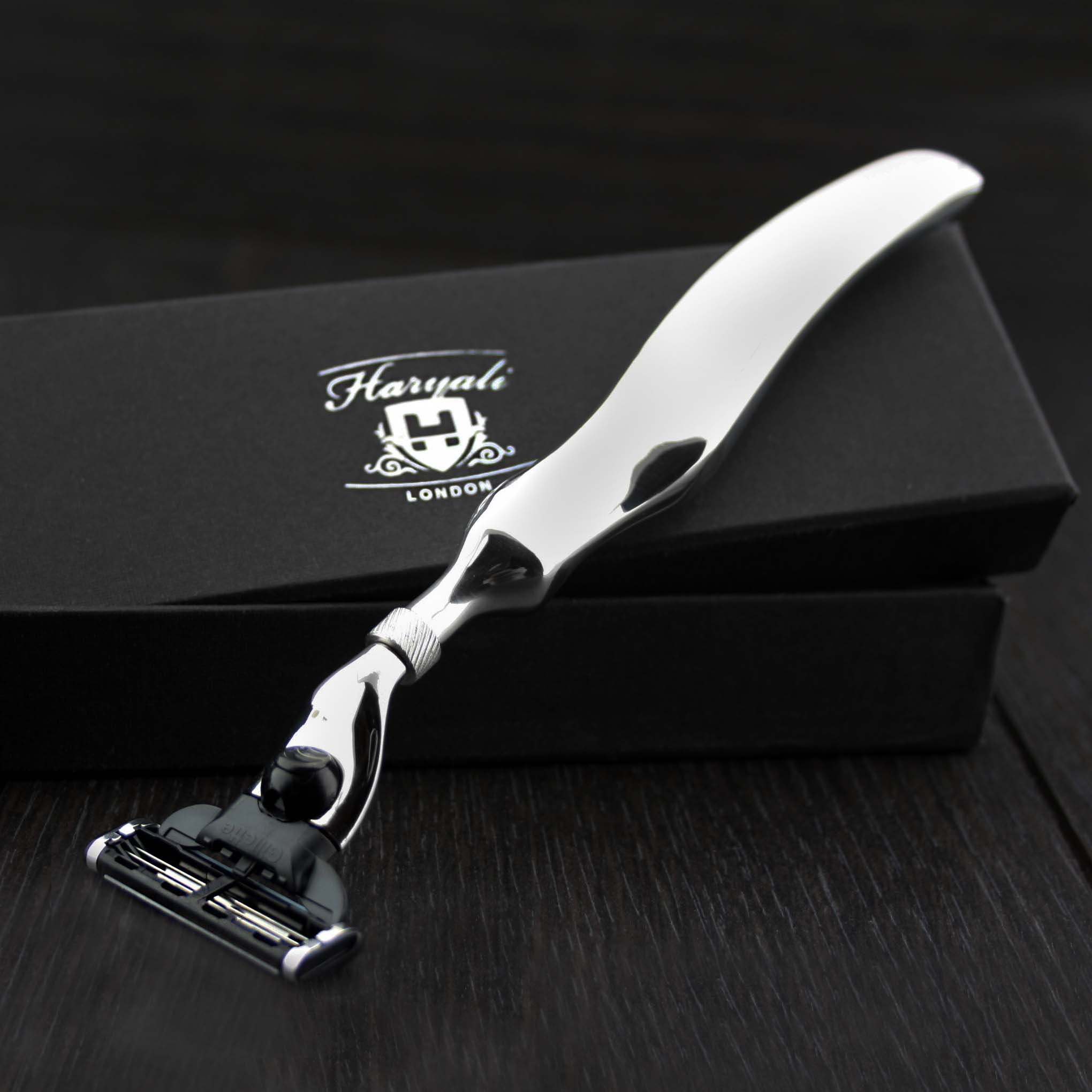 Haryali London, 3 Edge Cartridge Shaving Razors, Precision Razor Compatible with All Triple Edge Refills – Smooth Shaving Manual Razor for Beard and Moustache