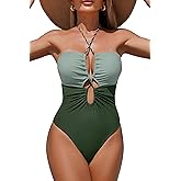 Women's One Piece Swimsuit Tummy Control Bathing Suit Sexy Flattering Cutout Criss Cross Swimwear
