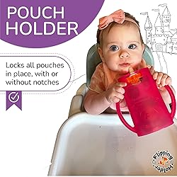 Flipping Holder with lid for Food Pouches & Juice