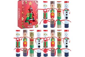 12 Pack Christmas Party Favors, Holiday Party Table Favors with Paper Crown, Joker and Gift Inside for Kids and Adults, Xmas 