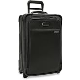 Briggs &amp; Riley Baseline Essential 2-Wheel Softside Carry-On, Black | Integrated Garment Carrier, Front Opening Pocket, Telescoping Handle, Spinner Wheels, Meets Most Airline Carry-On Requirement