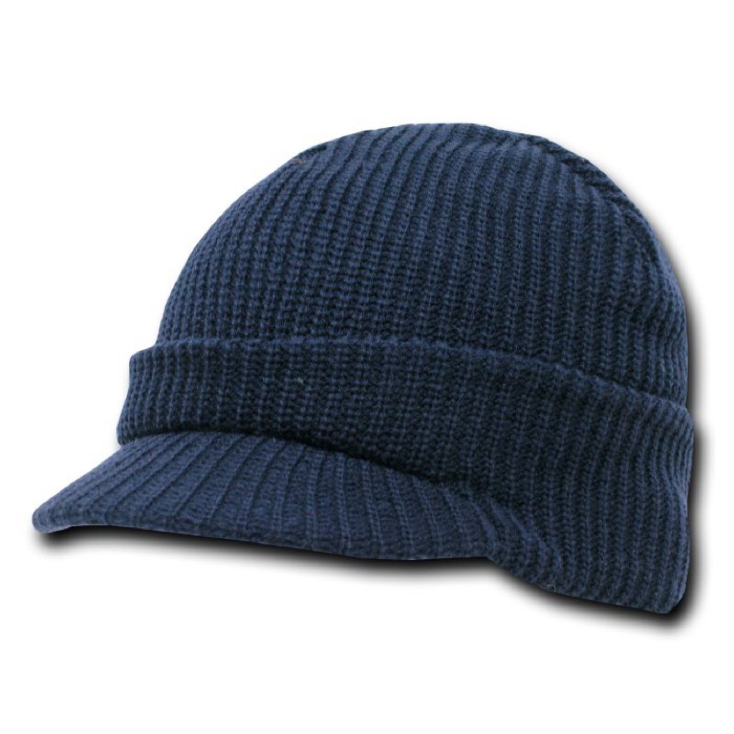DECKY Knit Jeep Watch Cap Visor Beanie 