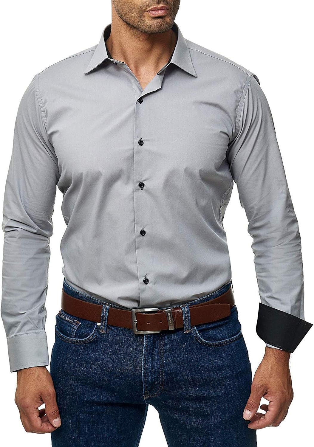 Gdtime Men's NonIron Casual Formal CreaseResistant Slim Fit Long