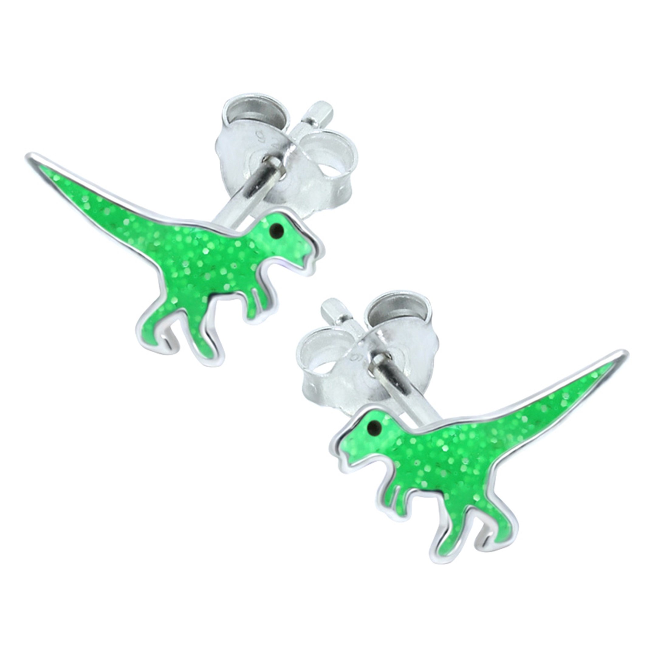 Katy Craig Green T Rex Dinosaur Earrings - Sterling Silver Gift