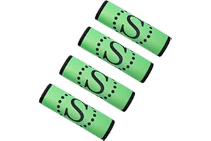CHOIEO 4 Pcs Initial Luggage Handle Wraps, Luggage Grips, Luggage Handle Sleeves, Suitcase Handle Grips, Bag Handle Wraps, Travel Bag Handle Covers (Green, S)